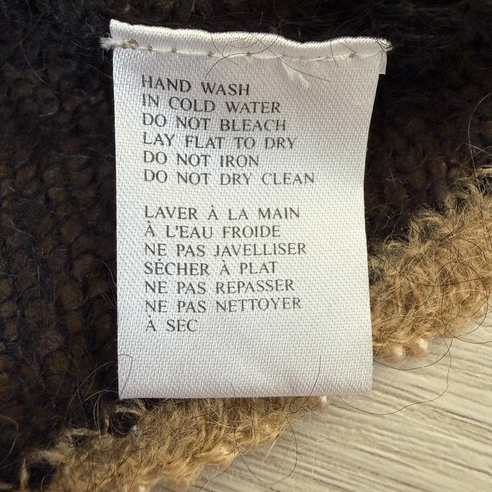 VTG Mac & Jac Sweater Womens Medium Brown Mohair Cowl Neck Beaded Fairy Grunge - Picture 10 of 10